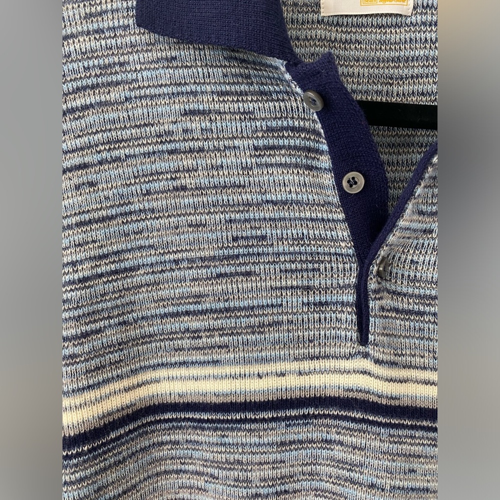 Sears Jeans Joint Long Sleeve Knit Polo - Picture 3 of 4